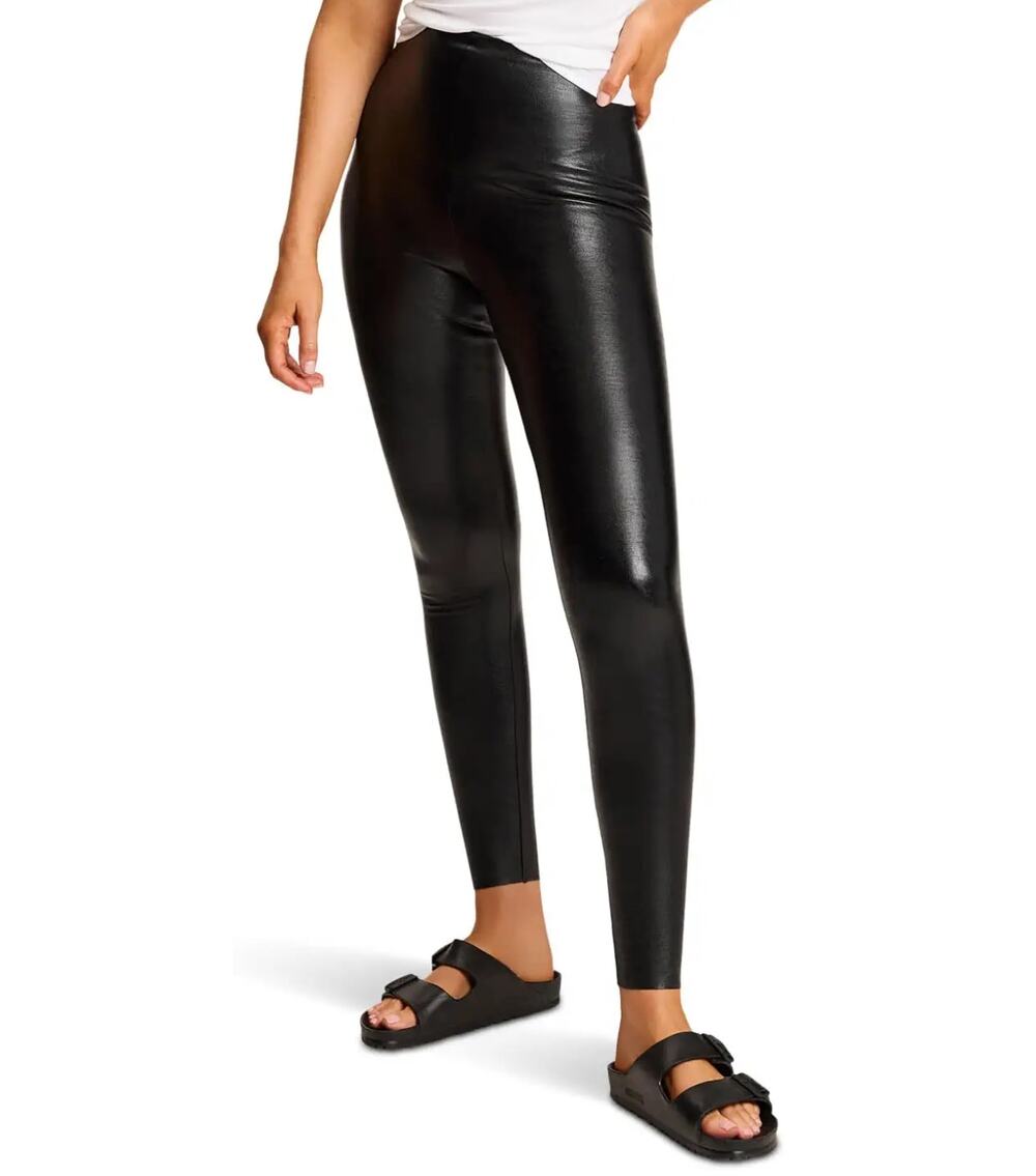 Commando Control Black Perfect Control Faux Leather High Waisted Leggings Size S